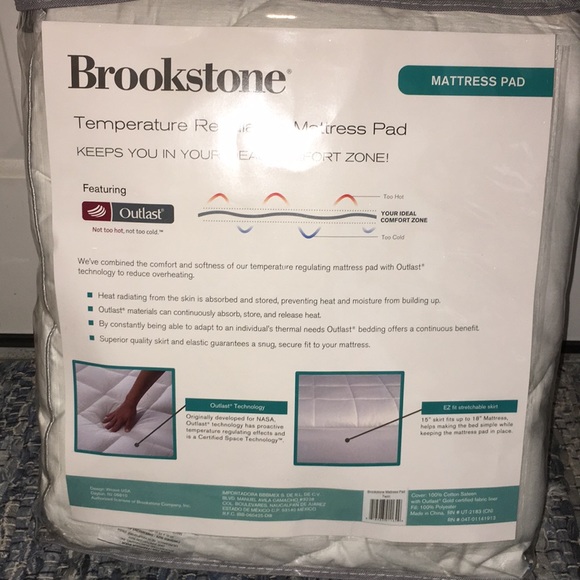 New Brookstone Temp Regulating Mattress Pad Twin - Picture 6 of 8